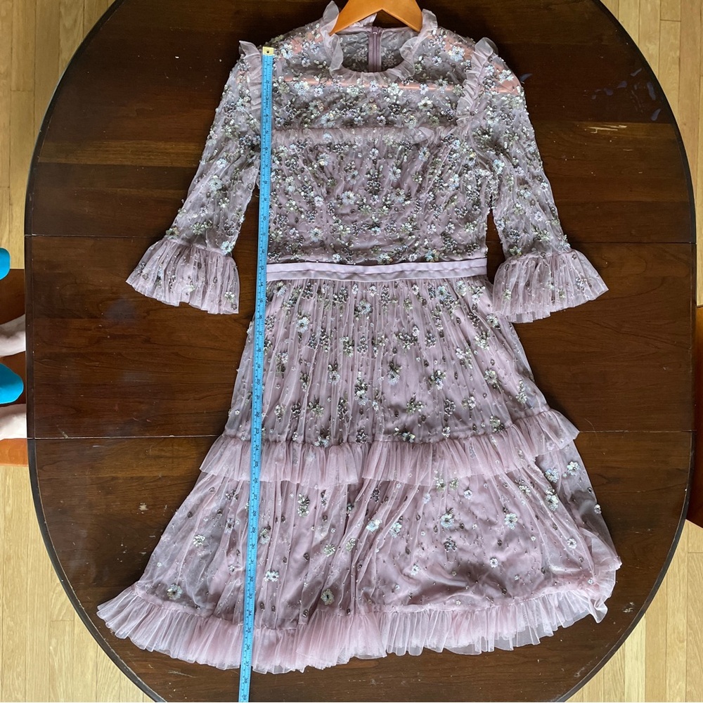 NWT Needle & Thread Pink Embellished Midi Dress - Picture 10 of 11